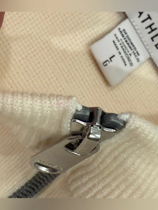 New Athleta Sequoia Sweater Jacket Cardigan Large Magnolia White Cream Full Zip - Picture 5 of 12